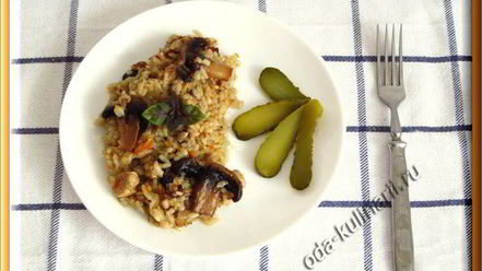 Рецепт риса с курицей и шампиньонами