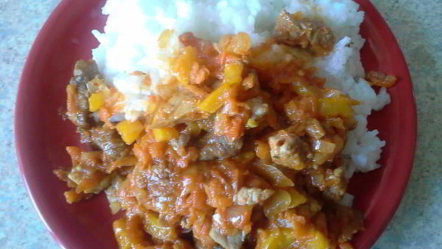 Рецепт риса с мясом и овощами