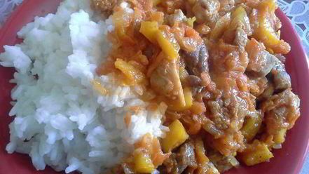 Рецепт риса с мясом и овощами