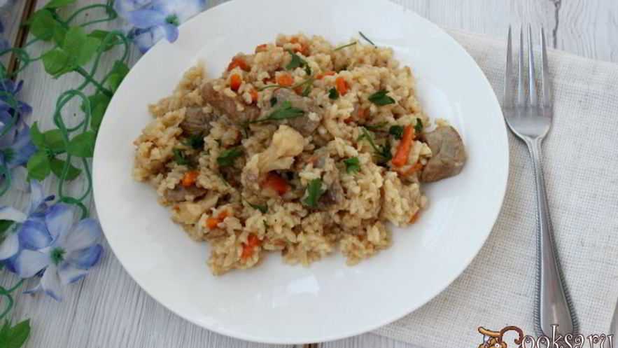 Рецепт риса с мясом и цветной капустой в мультиварке