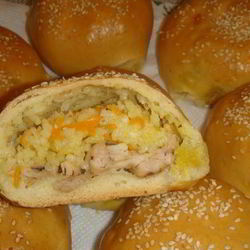 Рецепт Риса с мясом в булочке