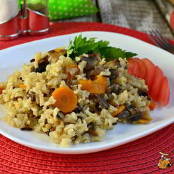 Рецепт Тайского нешлифованного риса с грибами в мультиварке