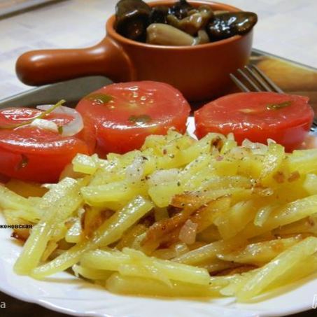 Рецепт Жареной картошки с салом
