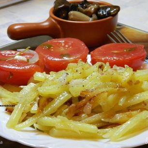 Рецепт Жареной картошки с салом