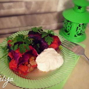 Рецепт Голубцов из краснокочанной капусты с овощной начинкой