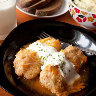 Рецепт Голубцов из курицы и пекинской капусты