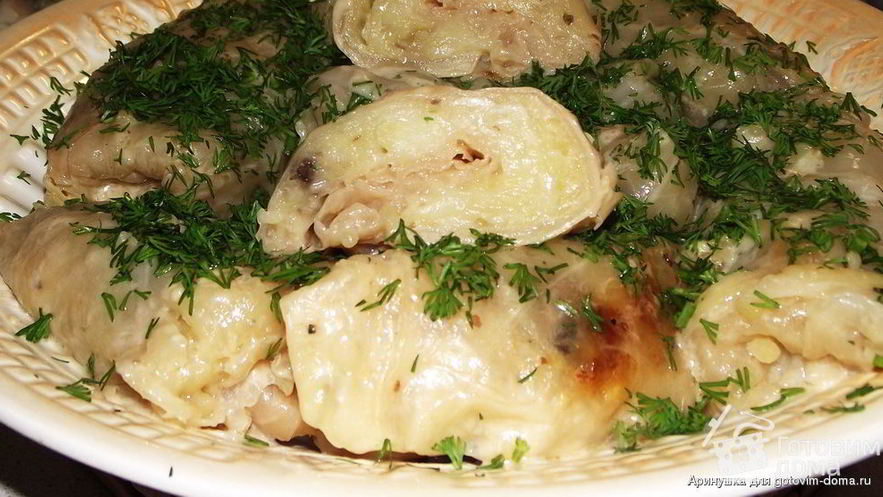 Рецепт голубцов с картофелем и грибами