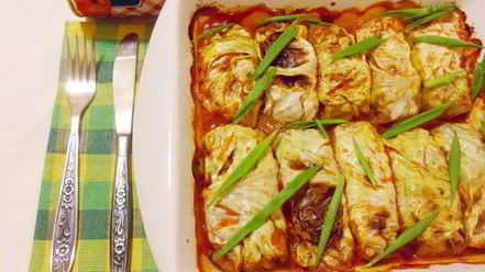 Рецепт голубцов с консервированной фасолью и грибами