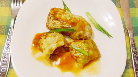 Рецепт голубцов с консервированной фасолью и грибами