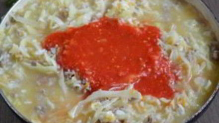 Рецепт ленивых голубцов под соусом