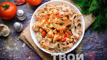 Рецепт гречневой лапши с курицей и овощами