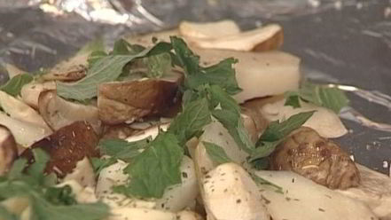 Рецепт белых грибов, запеченных с мятой