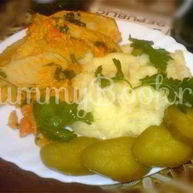 Рецепт Грибов обжаренных под соусом с гарниром