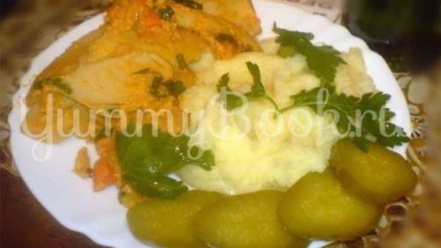 Рецепт грибов обжаренных под соусом с гарниром