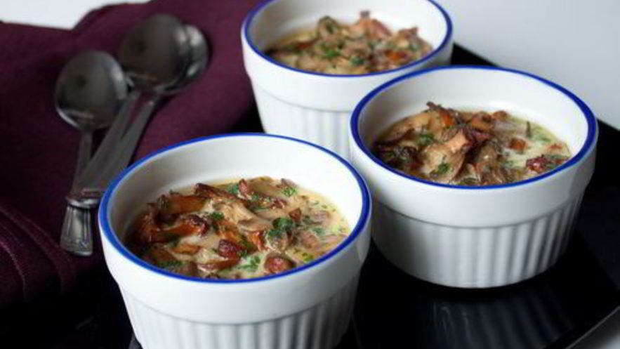 Рецепт грибов в сливочной заливке