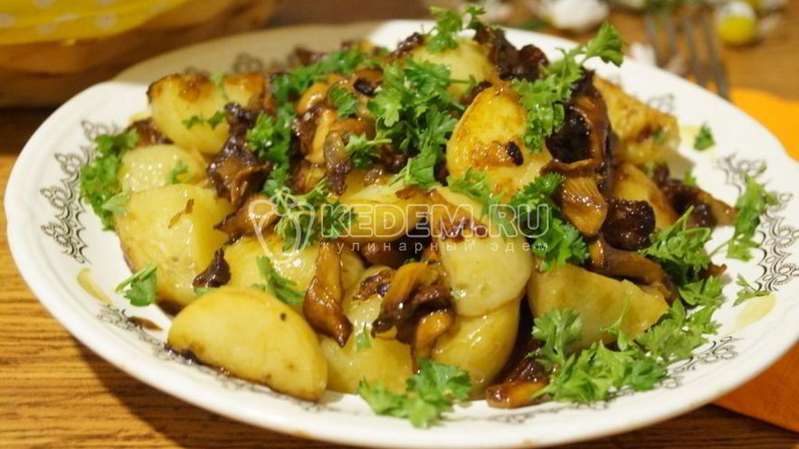 Рецепт лисичек жареных с картофелем