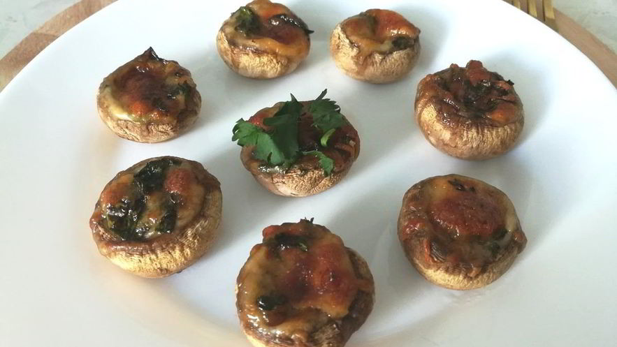 Рецепт шампиньонов, фаршированных моцареллой