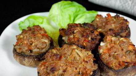 Рецепт шампиньонов, фаршированных мясом