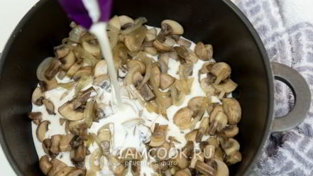 Рецепт шампиньонов в сливках