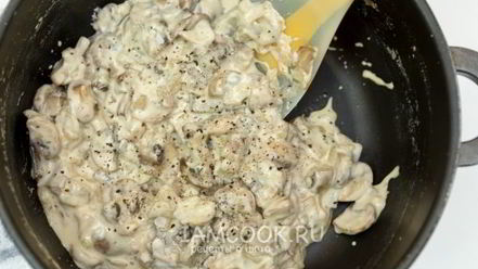 Рецепт шампиньонов в сливках