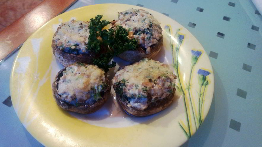 Рецепт шампиньонов запеченных со сливочным сыром