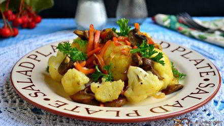 Рецепт шампиньонов жареных с цветной капустой