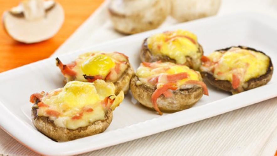 Рецепт шляпок шампиньонов, фаршированные перепелиными яйцами