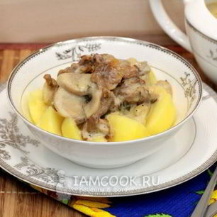 Рецепт Тушеных грибов в мультиварке