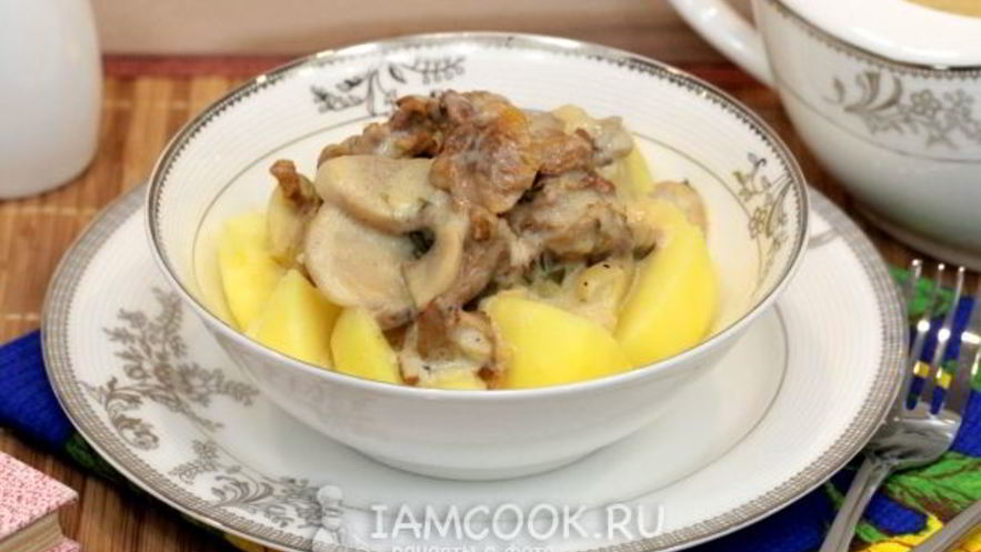 Рецепт тушеных грибов в мультиварке