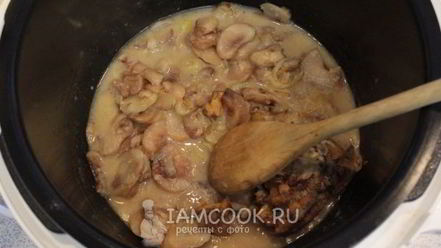Рецепт тушеных грибов в мультиварке