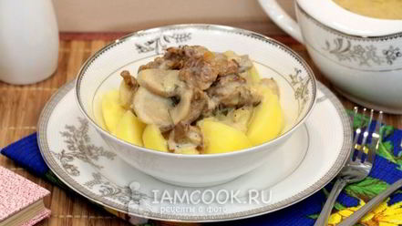 Рецепт тушеных грибов в мультиварке