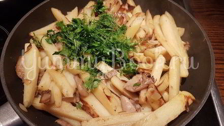 Рецепт вешенок с жареной картошкой