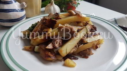 Рецепт вешенок с жареной картошкой