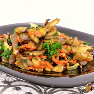 Рецепт Вешенок жареных с морковью и чесноком