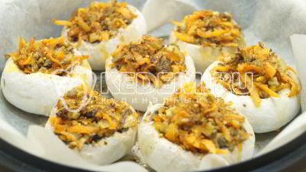 Рецепт запеченных шампиньонов с овощами