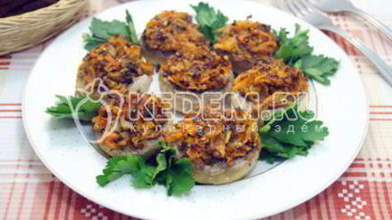 Рецепт запеченных шампиньонов с овощами