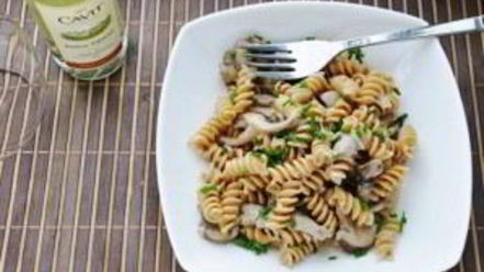 Рецепт жареных грибов с макаронами