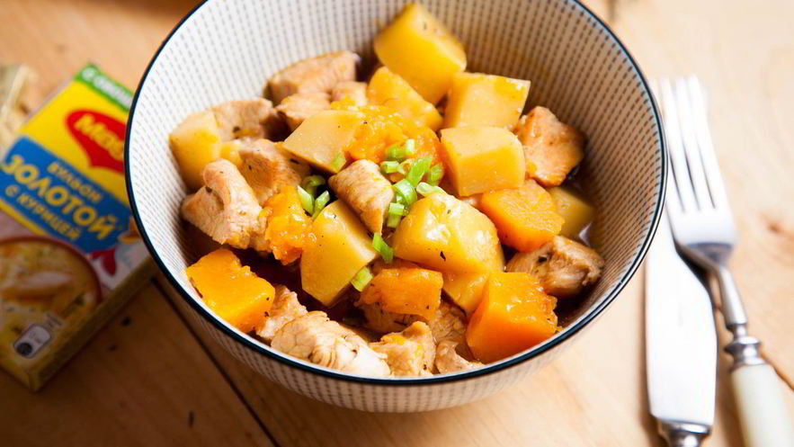 Рецепт гуляша из индейки с тыквой