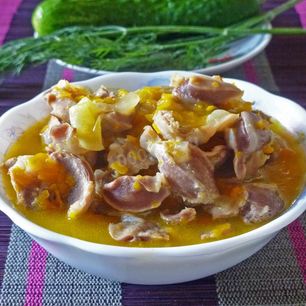 Рецепт Гуляша из куриных желудков