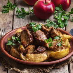 Рецепт Сочного гуляша с яблоками