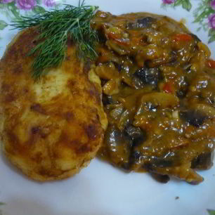 Рецепт Картофельных котлет с грибным гуляшом