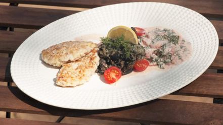 Рецепт котлет из сига с печеным картофелем