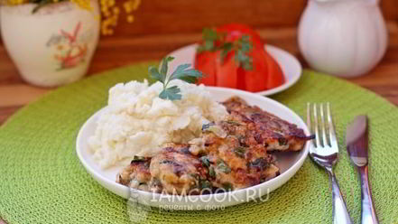 Рецепт рубленых курино-грибные котлеты