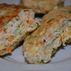 Рецепт Сочных куриных котлет с кабачком и рисом