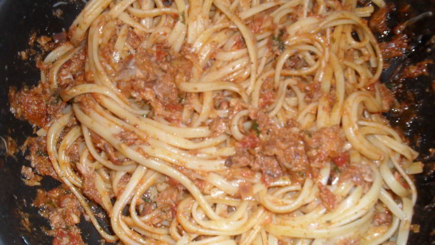 Рецепт лапши с тунцом