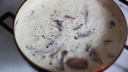 Рецепт лапши со сливочно-грибным соусом