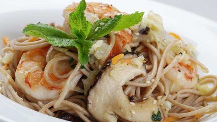 Рецепт лапши соба с креветками