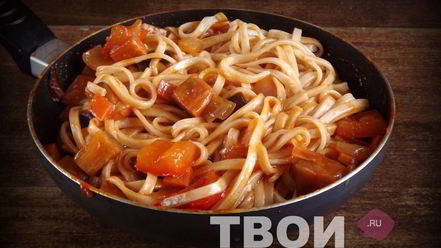 Рецепт лапши удон с овощами в кисло-сладком соусе