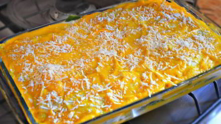 Рецепт лазаний из индейки со шпинатом и соусом из тыквы