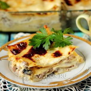 Рецепт Лазаний с фаршем и грибами